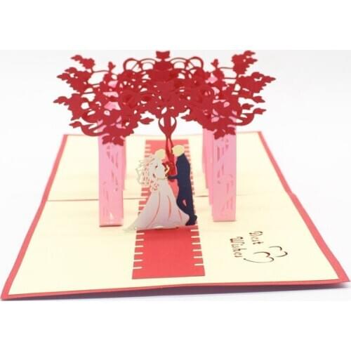 3D Laser Cut Handmade Suburban Wedding Paper Invitation Greeting Cards + Envelope Valentines Day Girlfriend Creative Gift