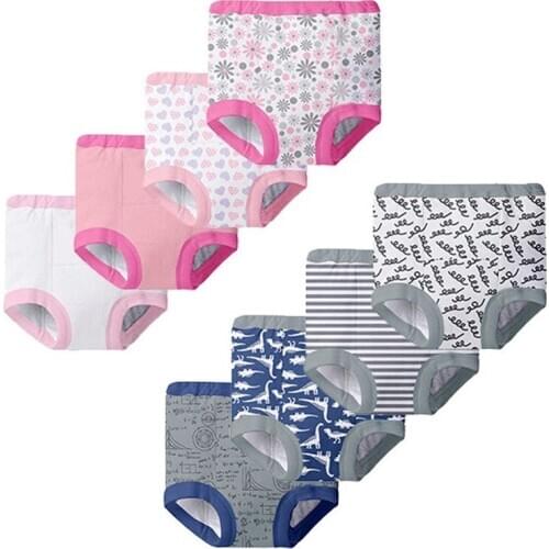 5pcs/lot Washable Baby Training Pants Diapers Reusable Nappies Boy Girls Pure Cotton Printed Soft Training Pants Panties Nappy