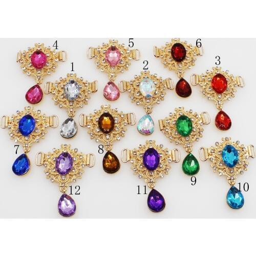 2018 fashion New 5pc Alloy rose golden 35*45MM Rhinestone bikini Bag shoes clothing decoration beachwear Bra connectors buckle