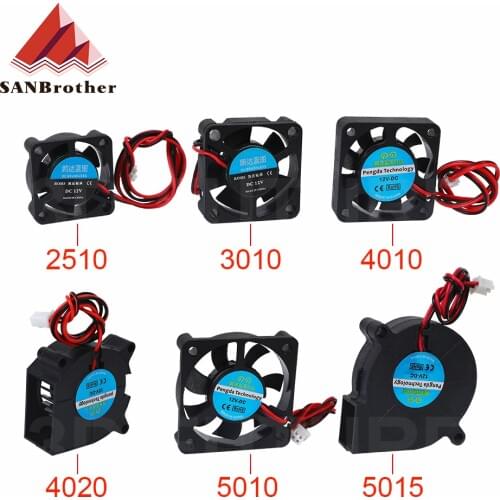 5015/4010/4020 12V&24V Cooling Turbo Fan Brushless 3D Printer Parts 2Pin For Extruder DC Cooler Blower Part Black Plastic Fans