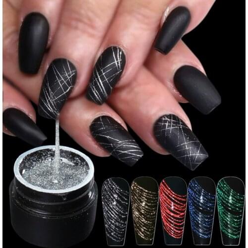 6ml Super Glitter Spider Nail Painting Gel Polish 3D Drawing Liner Stripe For Manicures Soak Off Gel Varnish Nail Art Tools
