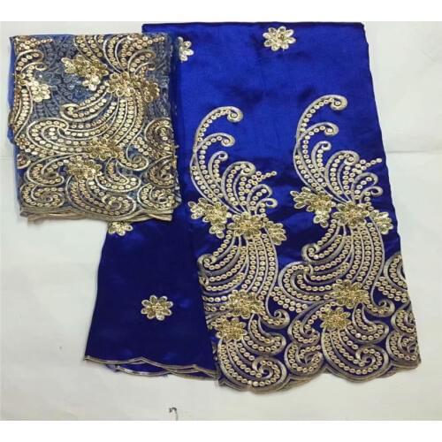African George Fabric High Quality Nigerian George Lace Fabric,Royal Blue African Swiss Lace Fabric For Nigerian Dress zgl65-782