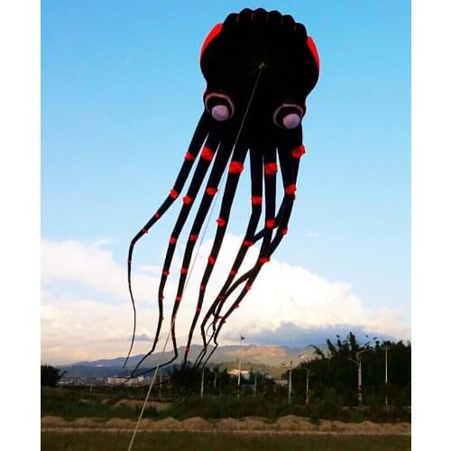 Free shipping high quality kite software black paul octopus kite ripstop nylon kite reel flying in sky outdoor toys