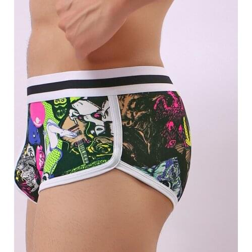 Brand Mens Cartoon Boxer Shorts Underwear Men Cotton Panties Male Sexy U-Convex Soft Print Panties Man Jock Strap Cuecas Boxers