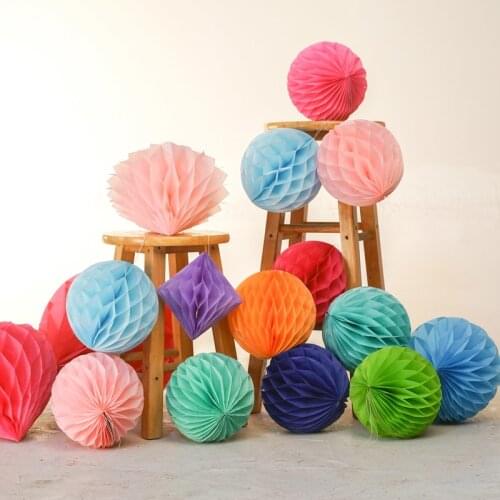 4/6/8/10/12/14/16inch Honeycomb Ball Paper Flower DIY Hanging Paper Ball Wedding Birthday Party Decoration Baby Shower Supplies