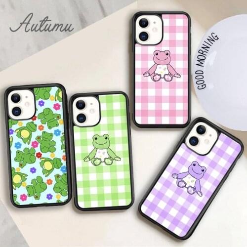 Cute frogs Phone Case for iPhone 11 12 Pro Max mini X XR XS SE 2020 5 6S 7 8 Plus Samsung Galaxy S8 S9 S10 Cover shell