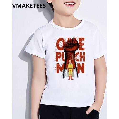 Kids One Punch Man Hero Saitama Oppai Japanese Anime T-shirt Children Clothes Girls & Boys Cartoon Funny T shirt