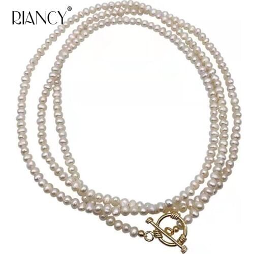 Real Small Pearl Long Necklace Women,Natural Freshwater Pearl Fashion Sweater Necklace For Girls wedding gift