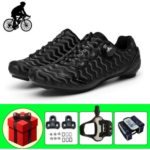 Reflective Road Cycling Shoes Men Self-locking Breathable Bicicleta Triatlon Outdoor Riding Bicycle Sneakers Add Pedals Footwear