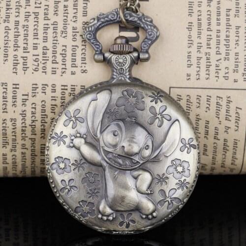 Quartz Pocket Watch Game Theme Retro Pocket Watch with Necklace Chain Pendant Watches Fob Watch Gift for Children