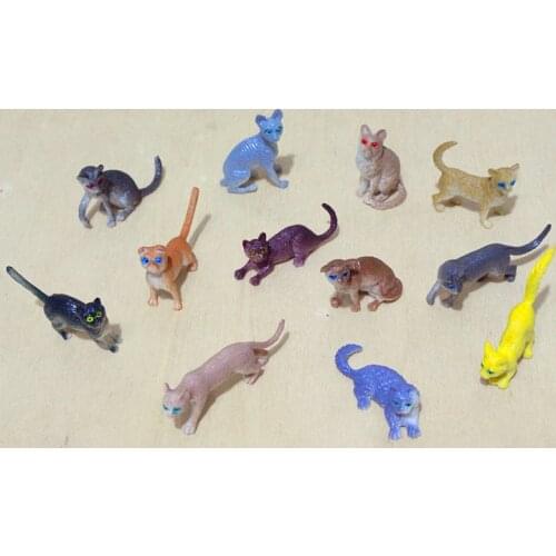 Small pve figure model toy cats 12pcs/set