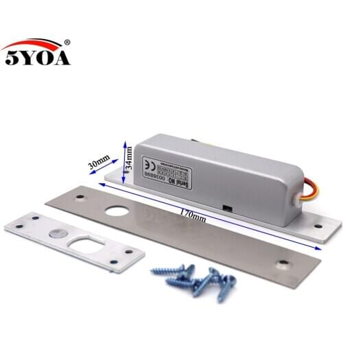 Small High End Door Electric Bolt Mortise Lock for Door Lock Access Control DC 12V Stainless Steel NC Electronic