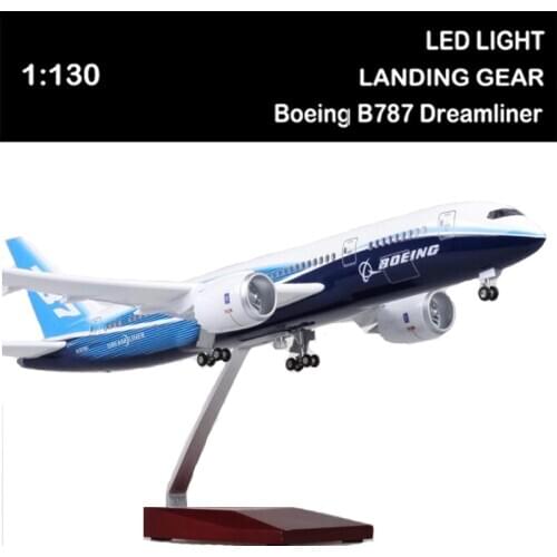 47CM 1/130 Boeing 787 B787 Dreamliner Aircraft Model Airliner Boys Toy Plane Collection Display Diecast Alloy Base Gift Wheels