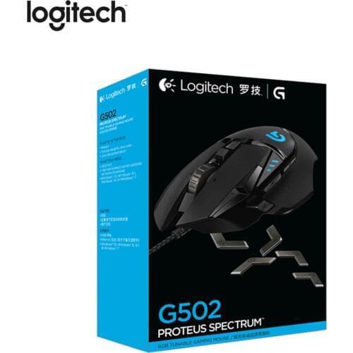 Logitech G502 Wired Mouse Proteus Spectrum Gaming Mouse with 12K DPI RGB Tunable Gaming Mouse for PUBG LOL Overwatch