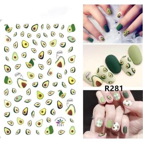 MEET ACROSS 1pc Cartoon Fruit Nail Sticker Water Decal Slider DIY Nail Art Applique Manicure Sticker Pattern Nail Art Decoration