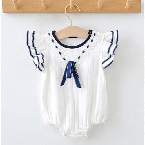 New 2021 Summer Baby Girl Sleeveless Rompers Kids Baby Girl Jumpsuit Kids Baby Girl Pure Color Rompers Newborn Clothes Clothes