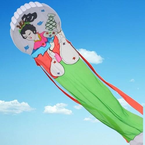 Single new fada voadora flying fairy nylon ripstop fairy wings kites for adults kite flying windsock ripstop koi fish brinquedos