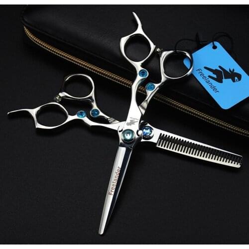 Sliver 440C hairdressing scissors 19.5cm hairdressing scissors 6 inch Thinning scissors cutting professional hairdressing tools