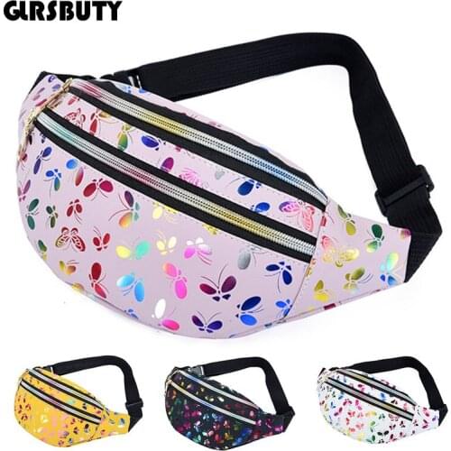 Waist Pack Fanny Banana Holographic Bags Women Belt Bag Money Phone Holder Travel Beach Daypack Hip Bum Laser Hologram 2020