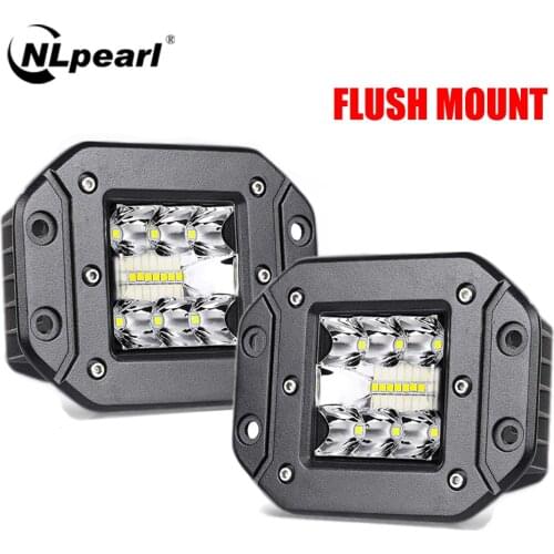 Nlpearl 5" 39W Flush Mount LED Work Light OffRoad 12V 24V Spot Flood LED Light Bar/Work Light for Car Boat SUV Truck Jeep ATV