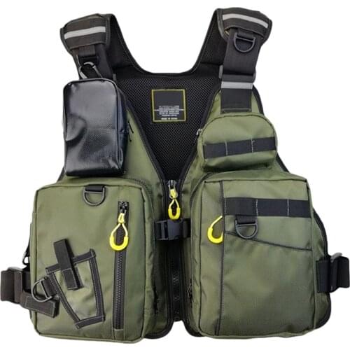 New Unisex Reflective Fishing Life Jacket Vest Multi-Function Multi Pocket Outdoors High Buoyancy Fishing Vest Outdoors High