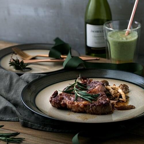 Steak Plate Ceramic Western Food Plate Creative Steak Plate Pasta Plate Dinner Plate Household Plate dishes