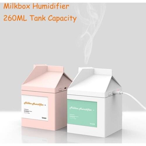 Milk box Air Humidifier 260ML USB Aroma Essential Oil Diffuser Ultrasonic Cool Mist Humidifier Air Purifier USB Fogger Maker