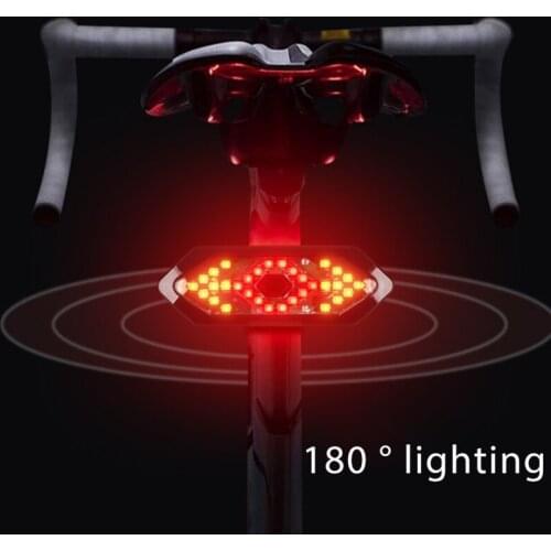 Bicycle Rear Light Turn Signals Remote Control Lamp USB Charging Night Riding Bike 18LED With Speaker Safety Warning Light
