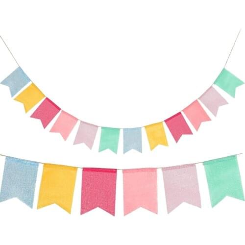 3M 12 Flags Colorful Garlands Christmas Bunting Banner Flag For Wedding Birthday Celebration Party Hanging Garland Decoration
