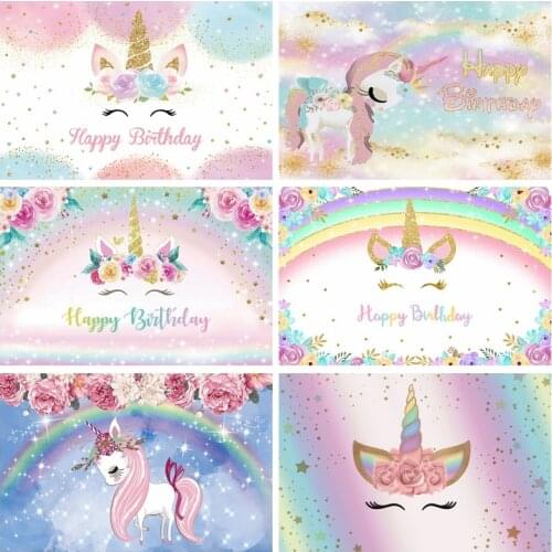 Yeele Photophone Backdrop Birthday Party Decor Baby Shower Vinyl Backgrounds Rainbow Unicorn Photography For Photo Studio Props
