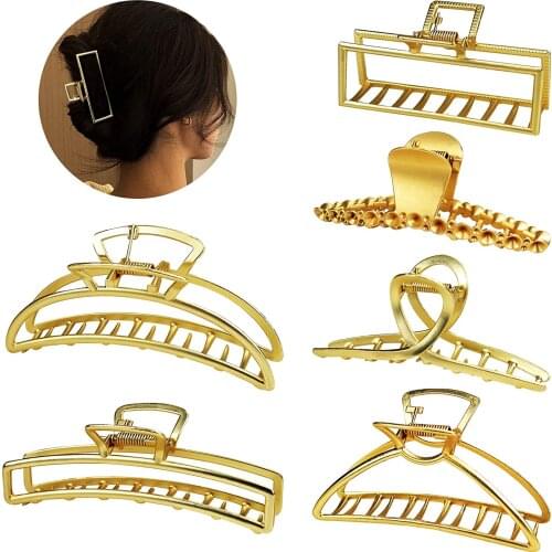 4 Packs Woman Metal Hair Claws Chic Barrettes Hairclips Hairpins Ladies Hairgrip Headwear Girls Ornaments Crab Hair Accessories