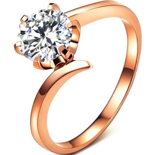 Genuine Rose Gold Rings 925 Sterling Silver Women Features Luxury Exquisite Wedding Elegant Engagement Party Lovely Jewelry Gift