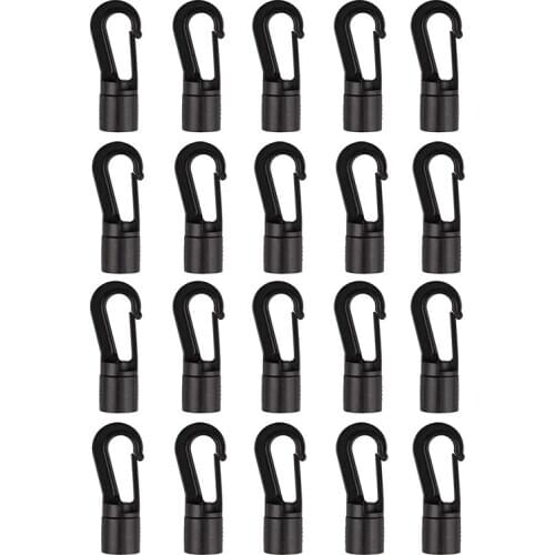 20PCS 8mm Shock Cord End Hook Boat Kayak Bungee Shock Cord Hook Hanging End Hooks Kayak Accessories for Kayak Boat Canoe