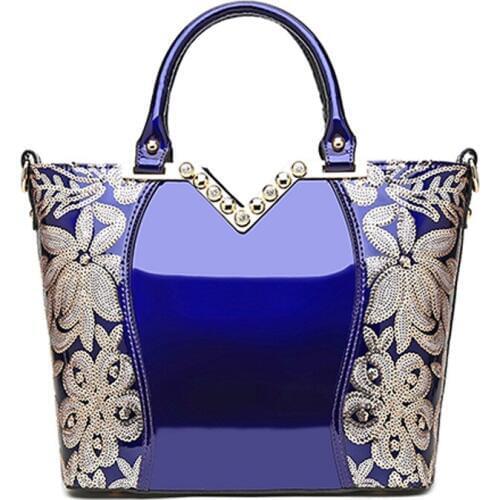 2020 New Arrival European Luxury Evening Girl Party Women Leather Handbag Embroidery Female Shoulder Purses Handbag Sequins Tote