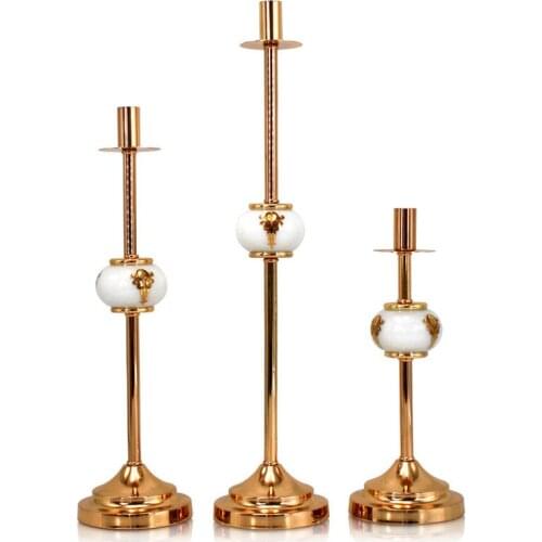 2021 New Candle Holder Electroplating process Simple Golden Wedding Decoration Bar Party Living Room Decoration Home Ornaments