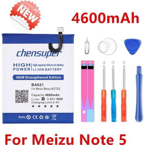 Chensuper BA621 4600mAh Battery For Meizu Meilan Note 5 M5 Note5 Replacement Phone Batteries+Gift tools +stickers