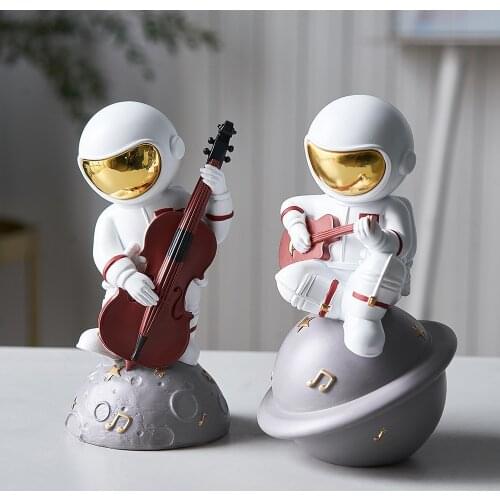 Home Decor Accessories Creative Cool Band Astronaut Resin Ornaments Desk Accessories Car Decoration Accessories Gifts for Boys