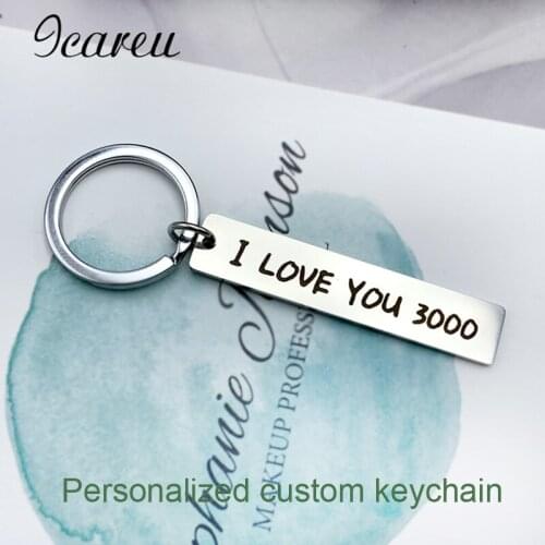 Fashion Laser Engraver Customized Keychain Stainless Steel Never Fade Personalized Customized Products Fathers Day Gifts