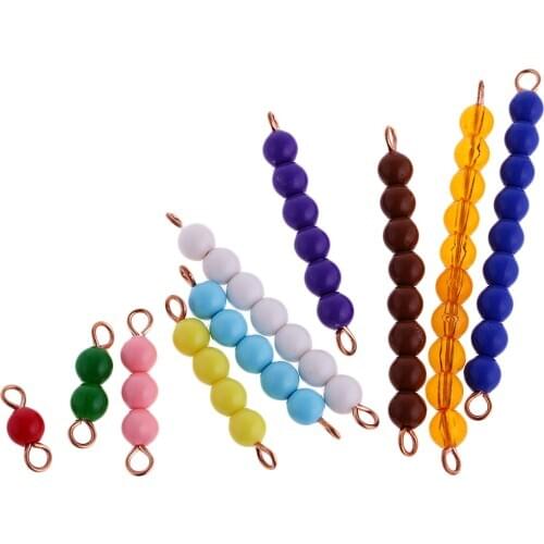 Montessori 20pcs Beads Bar Kid Early Learn 1-10 Numbers Congnitive Toy Gift