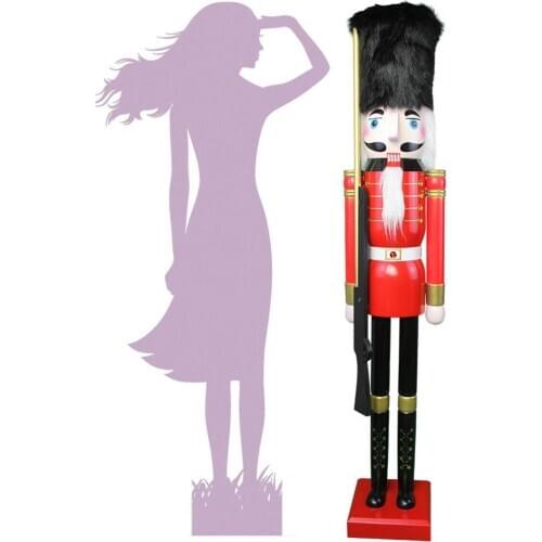 CDL 5feet/150cm/5ft/5foot Life sized large/Giant Red Christmas Wooden Nutcracker King & Soldier Ornament Doll K07