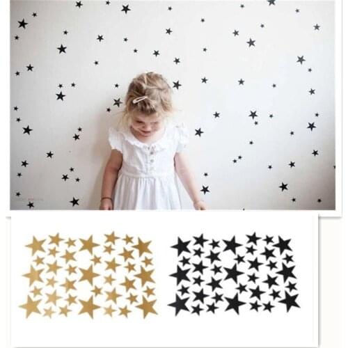 Home Decor Nordic Stars Pattern Vinyl Wall Art Decals Nursery Room Removable Decoration Wall Stickers for Kids Rooms