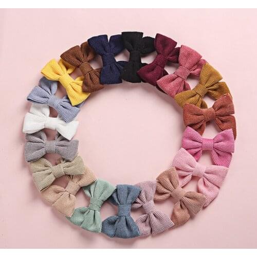European and American New Corduroy Bowknot Childrens Hairpin Side Clip Cute Princess Girl Hair Accessories Headdress