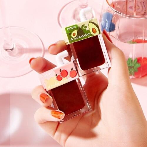 6 Colors Fruit Lip Glaze Lasting Waterproof Mirror Non-stick Cup Lip Gloss Lasting Dye Lip Liquid Lipstick Makeup Cosmetic TSLM1