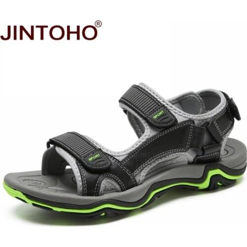 Мужские кожаные сандали JINTOHO China At AliExpress