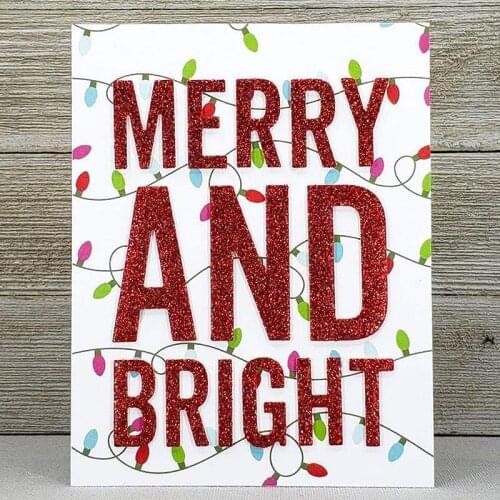 JMCRAFT 2021 MERRY AND BRIGHT English Letter CardMetal Cutting Dies Scrapbook Mold Cutting Mold DIY Crafts Handmade New