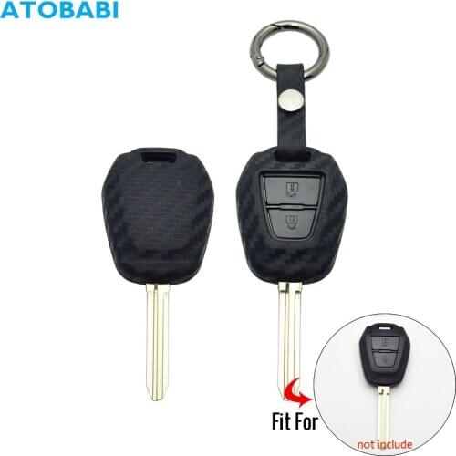 Carbon Silicone Car Key Case For Isuzu New D-max Mu-x DMax Mux Truck Remote Control Fob Cover Keychain Protector Bag Accessories