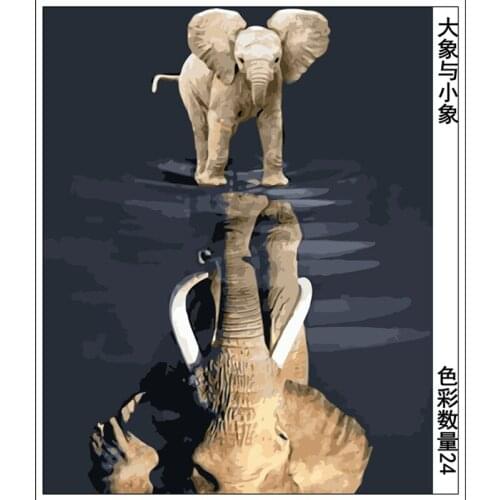 Painting By Numbers DIY Dropshipping Big size Elephant and baby elephant Animal Canvas Room Decoration Art picture Child Gift