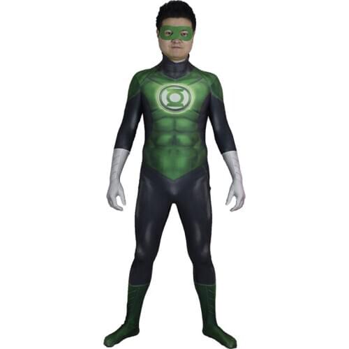 Green Lantern Cosplay Costume Adults/Kids Green Lantern Corps Superhero Suit Zentai Bodysuit
