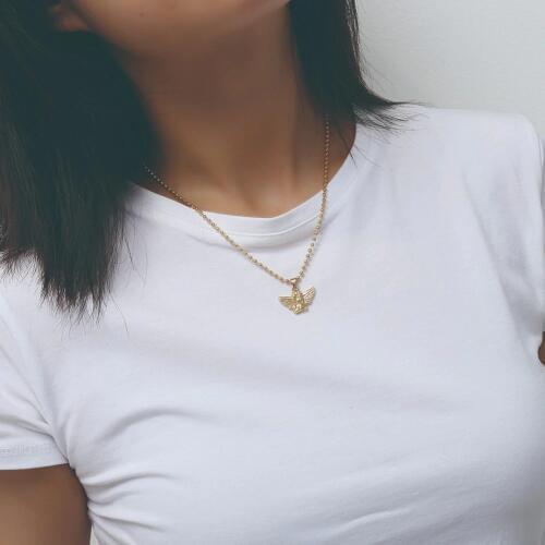 Cute Lovely Angle Pendant Necklace Fashion Face Necklace Jewelry Gifts For Women Girls