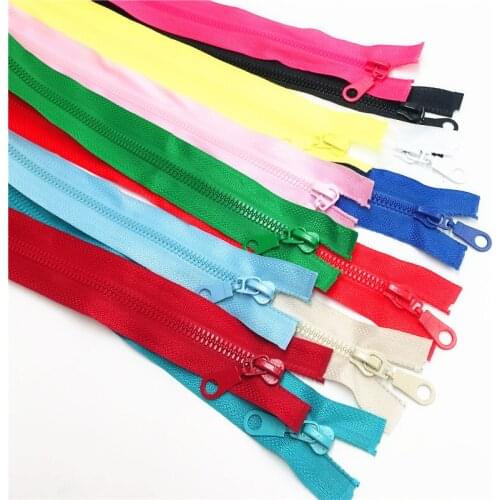 Multi-color 5# Zippers Open End zipper 20inch 50cm Resin Zipper for Sewing Garments Long coat Down Jacket, DIY Sewing 12pcs/lot